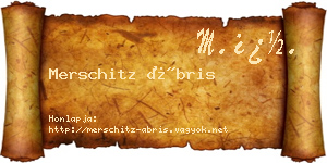 Merschitz Ábris névjegykártya